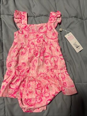 Lilly Pulitzer Pink Floral Ruffle Romper